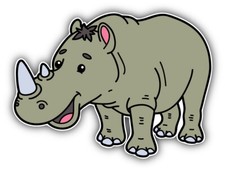 Cute Hippo Rhinoceros Car