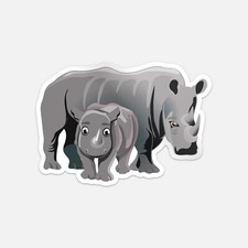 Cute Rhino Animal Family Car