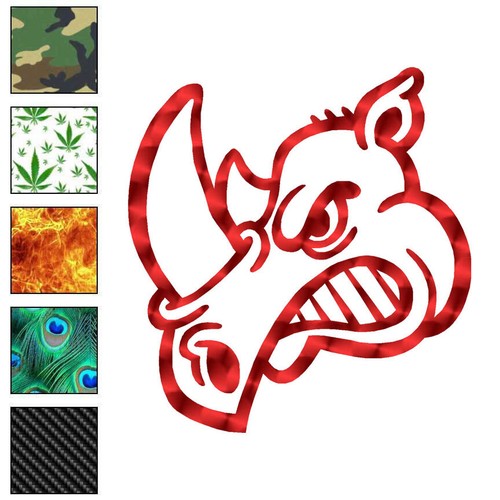 Cartoon rhino vinyl decal - rhino,,