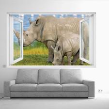 WILDLIFE RARE WHITE RHINO WALL