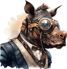 Steampunk Rhino Wall Art