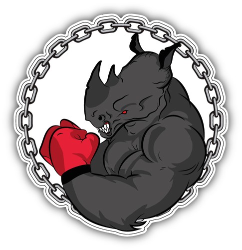 Rhino boxer mascot - mascot, car